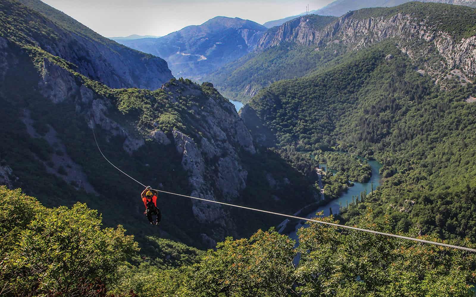 Zip Line Over Cetina River