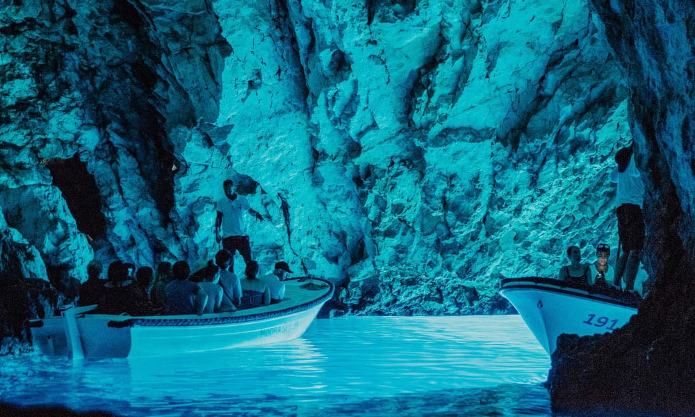 Inside the blue cave