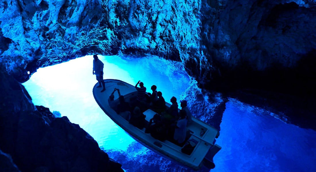 Blue cave inside