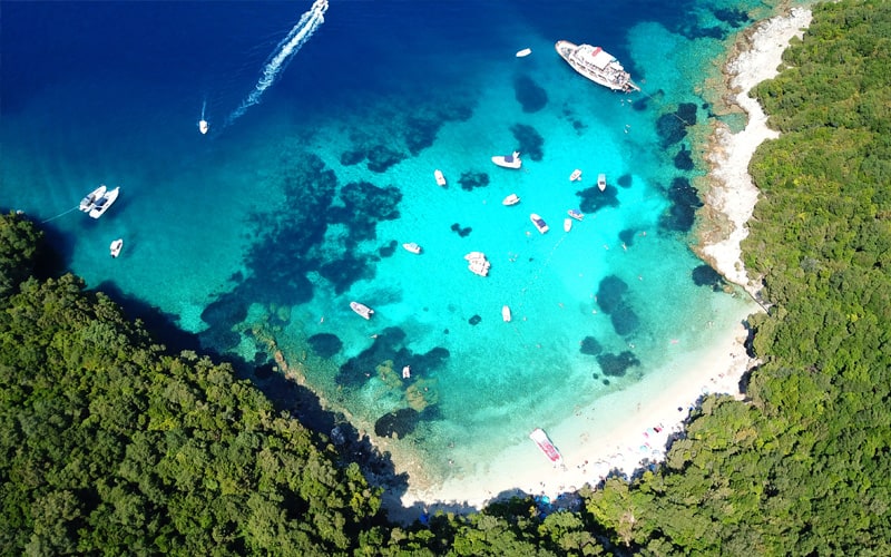 Blue Lagoon Croatia aerial view