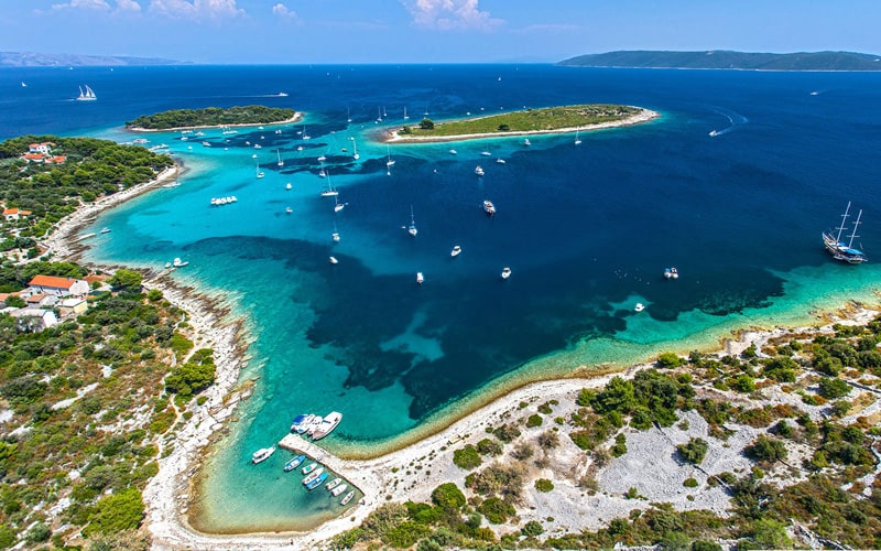 Blue lagoon near Trogir town