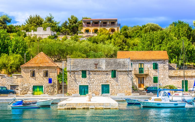 Waterfront houses, Hvar island