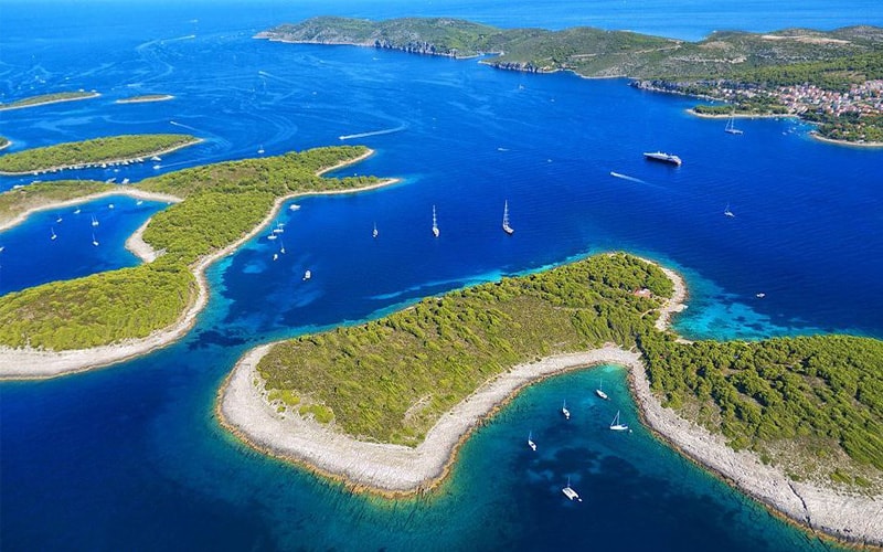 Paklinski islands from the air