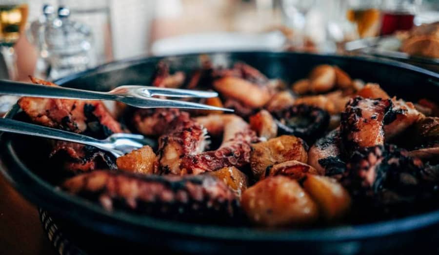 Octopus Dalmatian style lunch