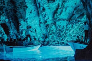 Inside the blue cave tour from split