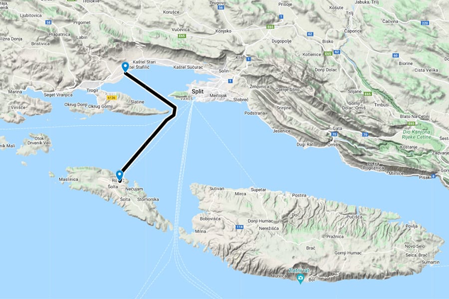 Split Airport to Rogac Private Boat Transfer