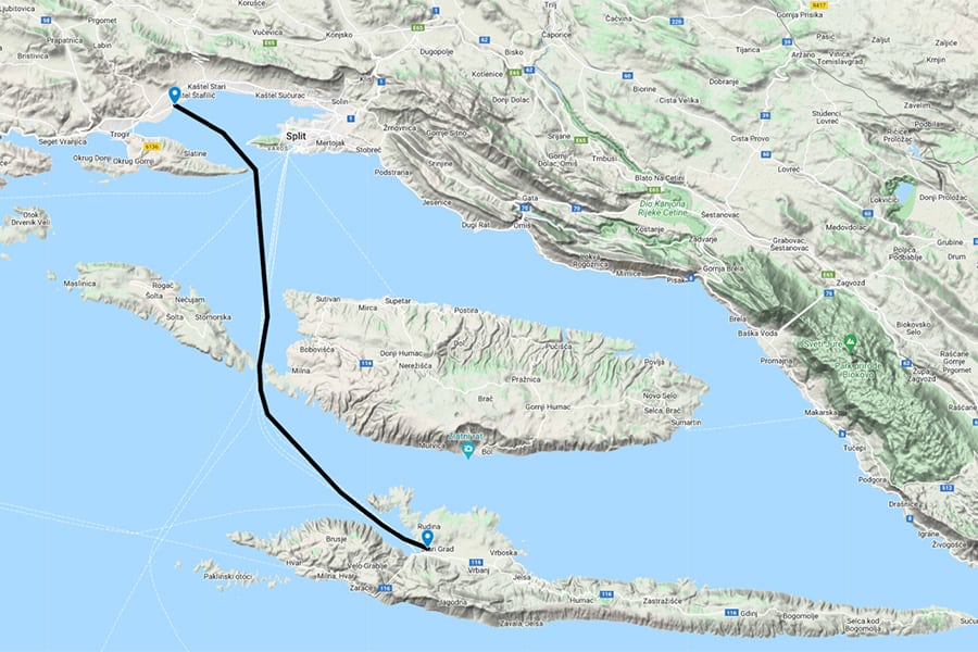 Split Airport to Stari Grad Private Boat Transfer