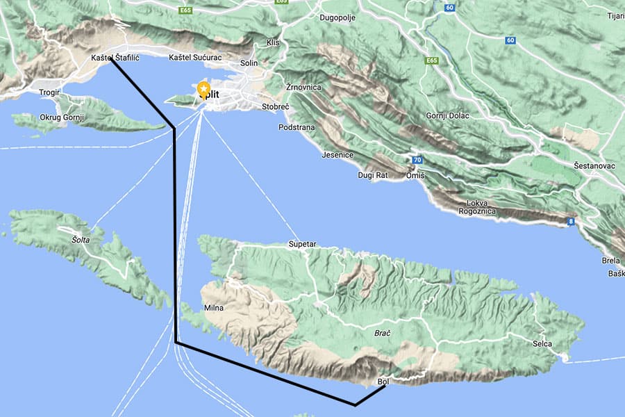 Split Airport to Bol [Brac Island] Private Boat Transfer