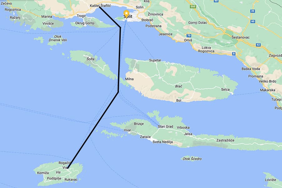 Split Airport to Vis [Vis Island] Private Boat Transfer